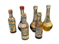 VINTAGE COLLECTIBLE 1/10 PINT MEXICO LIQUOR BOTTLES LIQUER, MEZCAL, TEQUILA