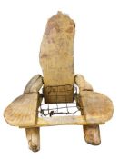VINTAGE 1970'S CALIFORNIA CRAFT MAPLE AND DRIFTWOOD FREEFORM LOUNGE CHAIR