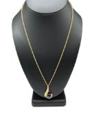 14K YELLOW GOLD HEART CUT AMETHYST PENDANT