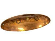 ANTIQUE LARGE OVAL COPER BED WARMER