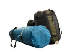 ASSORTED CAMPING / OUTDOOR GEAR INCLUDING TENT AND TWO XL TETON 
