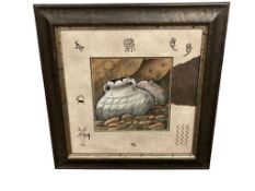 ANASAZI POTTERY SANDPAINTING BY NAVAJO ARTIST BLISON KEE