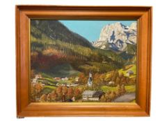 M. STRUNCK ORIGINAL ACRYLIC ON CANVAS PAINTING VALLEY LANDSCAPE