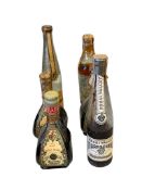 VINTAGE COLLECTIBLE 1/10 PINT MEXICO LIQUOR BOTTLES HENRI VALLET, BRESSON VERMOUTH, EUSTAQUIO IBA...