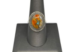 STERLING SILVER SPINY OYSTER TURQUOISE RING