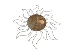 LARGE METAL ART SUN FACE WALL DECOR