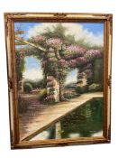 ORIGINAL OIL ON CANVAS PAINTING DEPICTING MEDITERRANEAN GROTTO SIGNED BY ARTIST