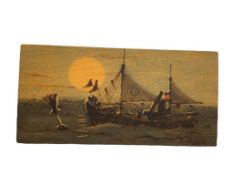 TRADITIONAL DENMARK PAITING ON BOARD FROM ODENSE DENMARK