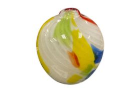 VIBRANT MULTICOLOR SWIRL SRUDIO ART GLASS BUD VASE