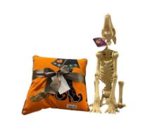 HALLOWEEN DECORATIONS INCLUDING NEW GRAVE & BONES ANIMATED LED SKELETON WOLF