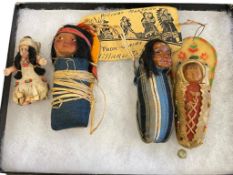 VINTAGE NATIVE AMERICAN PAPOOSE COMPOSITE AND CELLULOID DOLLS INCLUDING SKOOKUM PAPOOSE CIRCA 193...