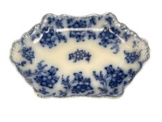 ANTIQUE CLAREMONT JOHNSON BROS. ENGLISH ROYAL SEMI PORCELIAN FLO BLUE SERVING PLATTER