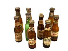VINTAGE MINIATURE SOUVENIR / ADVERTISEMENT BEER BOTTLE COLLECTION HAMMS, BLATZ, ACME BEER, PABST