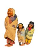 VINTAGE 1930'S SKOOKUM BULLY GOOD INDIAN NATIVE AMERICAN COMPOSITE AND PLASTIC DOLLS