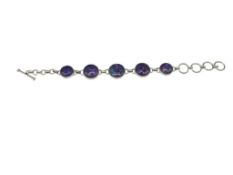 STERLING SILVER MOJAVE COPPER TURQUOISE LINK BRACELET