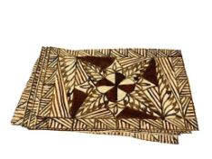 SOUTH PACIFIC GEOMETRIC POLYNESIAN FOLK ART BARK TAPA CLOTH ART MUSEUM QUALITY MADE IN TONGA