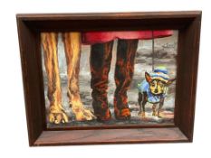 AIMEE HAD TRUCKEE CALIFORNIA ARTIST ORIGINAL OIL PAINTING ON CANVAS WHIMSICAL DOG