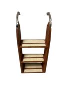 MID-CENTURY TEAK AND CHROME BOAT BOARDING FOLDING LADDER