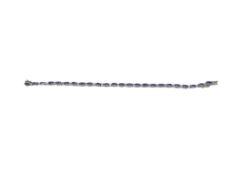 STERLING SILVER TANZANITE AND WHITE TOURMALINE TENNIS BRACELET