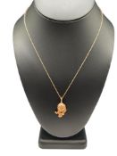 EFFY DESIGNER 14K ROSE GOLD LEOPARD PENDANT WITH EMERALD EYES AND DIAMONDS ON BAIL
