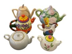 CERAMIC AND POTERY FIGURAL AND DECORATIVE TEAPOTS