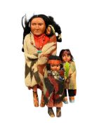 VINTAGE 1930'S SKOOKUM BULLY GOOD INDIAN NATIVE AMERICAN COMPOSITE AND WOOD DOLLS