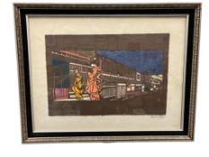 KAZOUMI ISHII JAPANESE WOOD CUT SILHOUETTE STREET ART