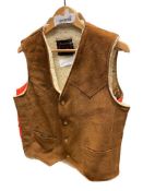 TWO MENS VESTS, NEON ORANGE HUNTING VEST AND RALPH EDWARDS SPORTSWEAR VEST SIZE M