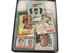 FIVE HALL OF FAME BASEBALL PLAYER CARDS, MIKE SCHMIDT, JOE MORGAN, JUAN MARICHAL, NOLAN RYAN