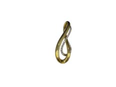 14K YELLOW GOLD AND STERLING SILVER DIAMOND WOVEN BAND PENDANT FEATURIN ROUND BRILLIANT CUT DIAMO...