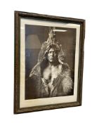 BLACK AND WHITE PHOTOGRAPH PRINT OF BEAR'S BELLY AN ARIKARA MAN BY EDWARD S. CURTIS