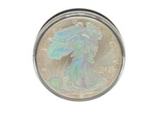 2001 HOLOGRAPHIC AMERICAN SILVER EAGLE PROOF DOLLAR IN CAPSULE