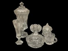 VINTAGE FOSTORIA CLEAR COIN DOT EAGLE, LIBERTY BELL, AND TORCH GLASSWARE