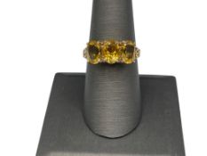 10K YELLOW GOLD OVAL CUT CITRINE FASHION RING