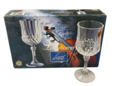 SET OF FOUR LONGCHAMP CRISTAL D'ARQUES FRENCH CRYSTAL WINE GLASSES