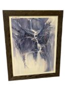JANE ELIZABETH LINGERFIELD GYER CALIFRONIA ARTIST LIMITED EDITION PRINT SENTINEL FALLS YOSEMITE