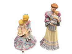LENOX 1986 CHERISHED MOMENTS FINE PORCELAIN FIGURINE AND 1987 STORY TIME HAND PAINTED FIGURINE