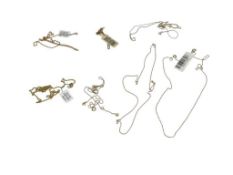 SEVEN 10K AND 14K YELLOW GOLD NECKLACES