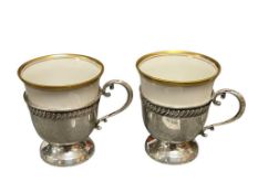 HUTSCHENREUTHER SELB GERMAN BAVARIA DEMITASSE WITH STERLING SILVER SILVER HANDLE OVERLAY