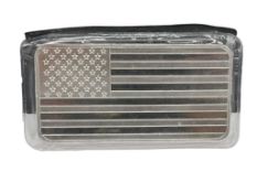 U.S.A. AMERICAN FLAG .999 FINE SILVER 10 TROY OUNCE ART BAR