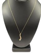 10K YELLOW GOLD LAB CREATED WHITE SAPPHIRE PENDANT NECKLACE