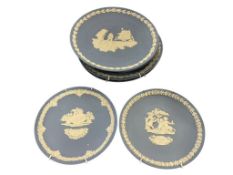 SEVEN WEDGWOOD ENGLISH BONE CHINA PLATES FEATURING 