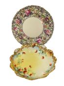 R & C MALMAISON AND ROSENTHAL BAVARIA CHINA FLORAL DECORATED BOWL AND PLATE
