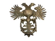 ANTIQUE POSSIBLY RUSSIAN CAST METAL DOUBLE HEADED EAGLE FIGURAL DOOR KNOCKER