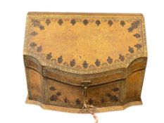 20TH CENTURY FRENCH GILT AND TOOLED LEATHER LETTER STORAGE BOX MADE BY FORTIN & CO. PARIS