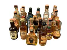25 ANTIQUE / VINTAGE 1/10 PINT LIQUOR BOTTLES
