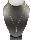 10K WHITE GOLD ROUND BRILLIANT CUT CZ PENDANT NECKLACE