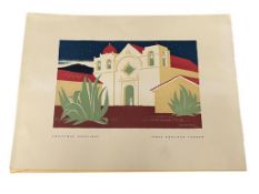 JAMES HARRISON FORMAN CALIFORNIA BORN ARTIST CHRISTMAS GREETINGS SILKSCREEN PRINT CARMEL MISSION