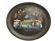 VINTAGE FLINTWOOD OF PASADENA CLAY TRAY BY ARTIST HARRY HELD