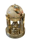 ELEGANT POLISHED SEMI-PRECIOUS STONE INLAY WORLD GLOBE